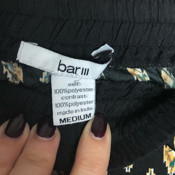 Bar III black patterned drawstring pant - Picture 3 of 3